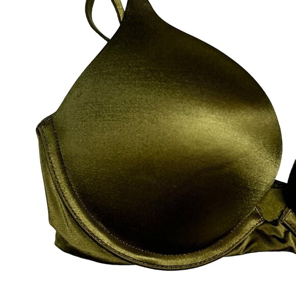 Victoria's Secret 32B Bombshell Push Up Bra Front Straps Olive Green Support - Picture 4 of 14